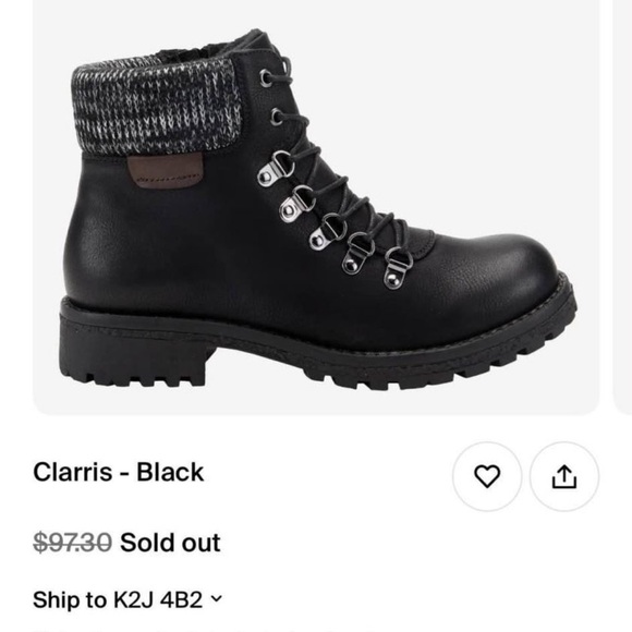 Vegan black leather fall boots. Size 7.5/8 - Picture 2 of 4